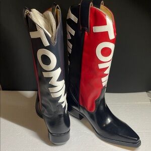 Tommy Hilfiger Bold Red and Black Heeled Boots